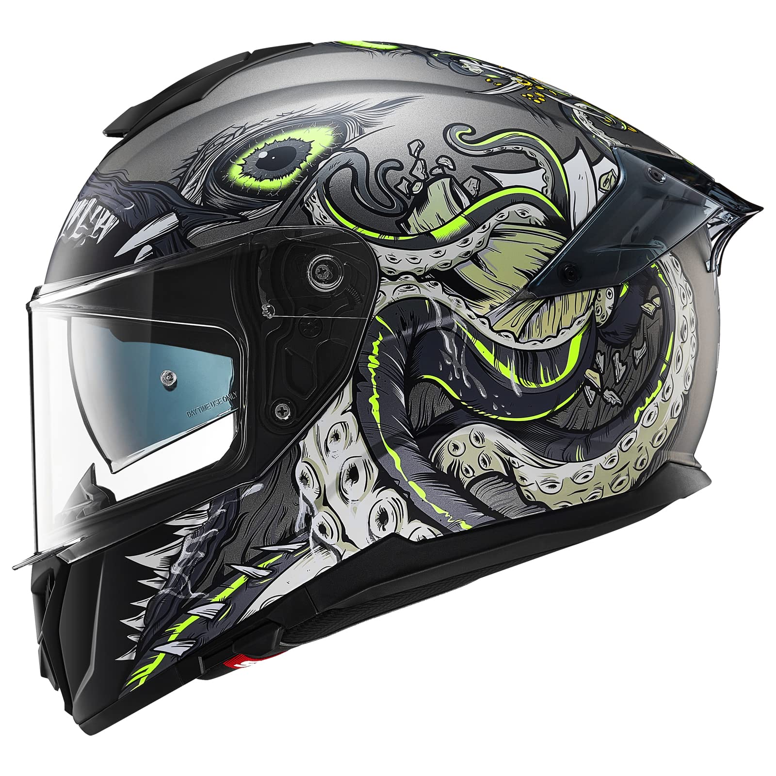 ILM full-face dual-visor helmet front view for secure street riding.