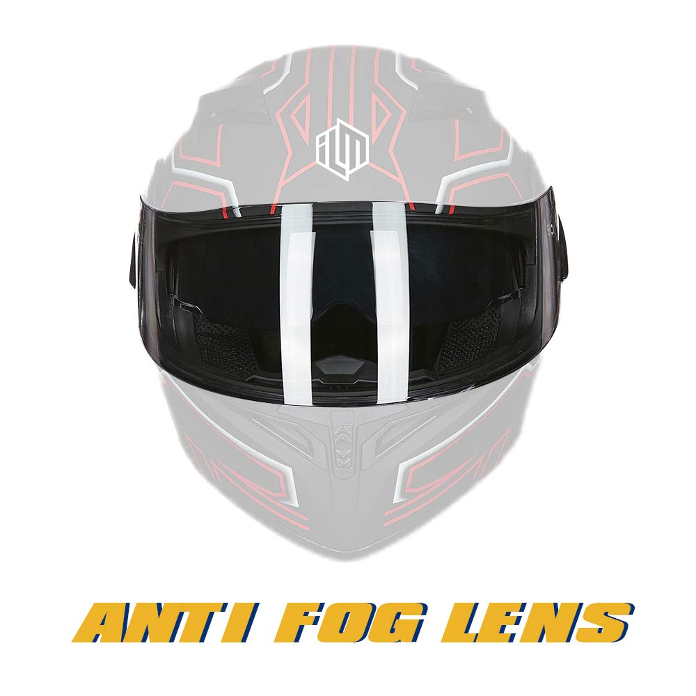 ILM helmet anti-fog visor wide view illustrating expansive field of vision