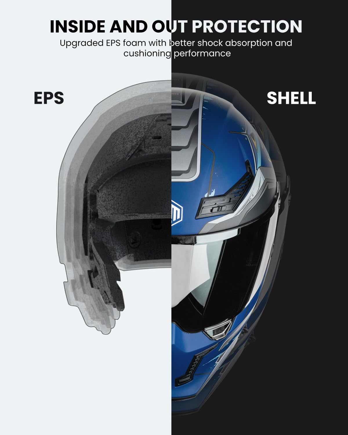ILM MF509 Cyborg Blue ventilation channels promote airflow on longer rides