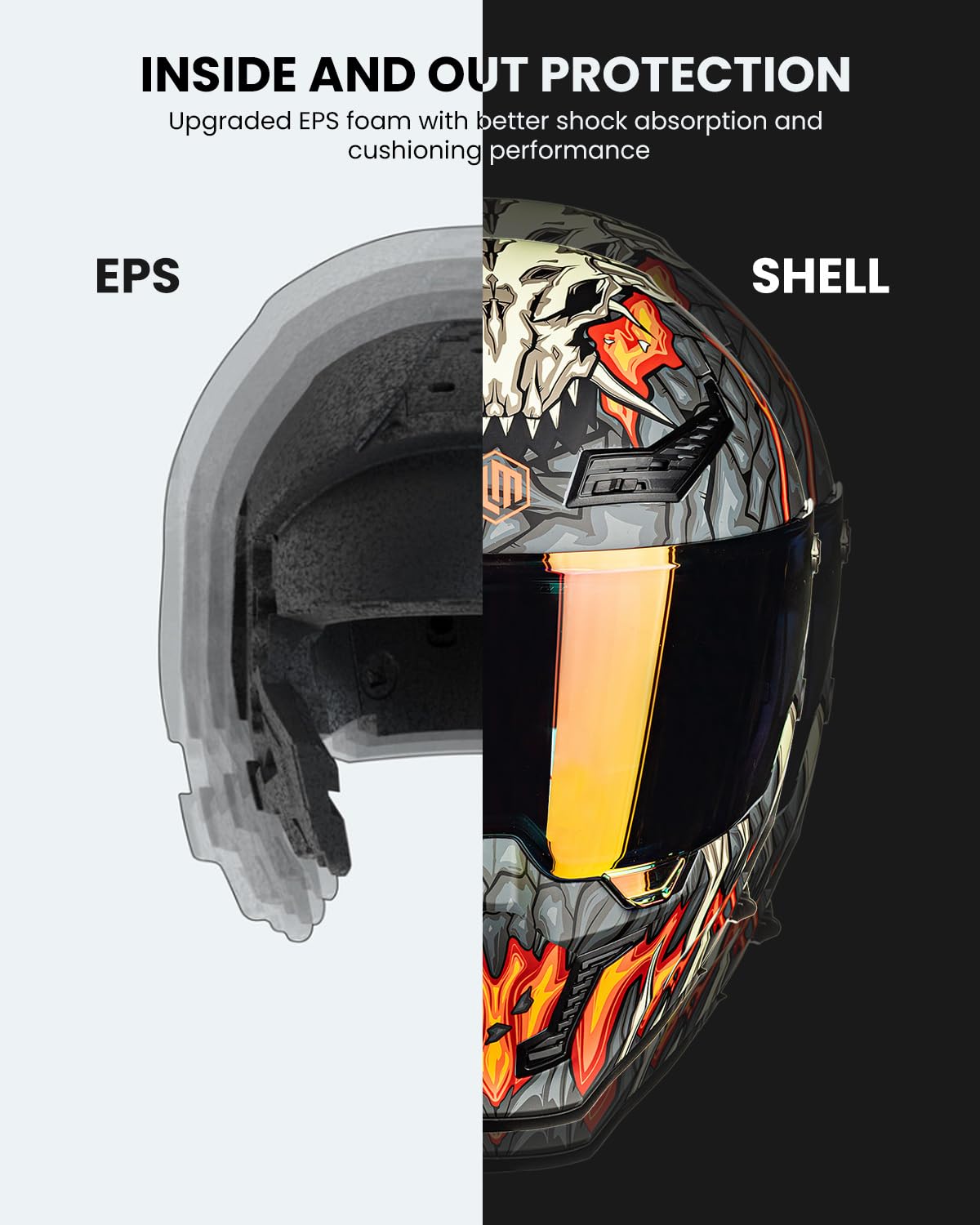 ILM MF509 Day1 orange XL two-set head models fit EU and US riders.