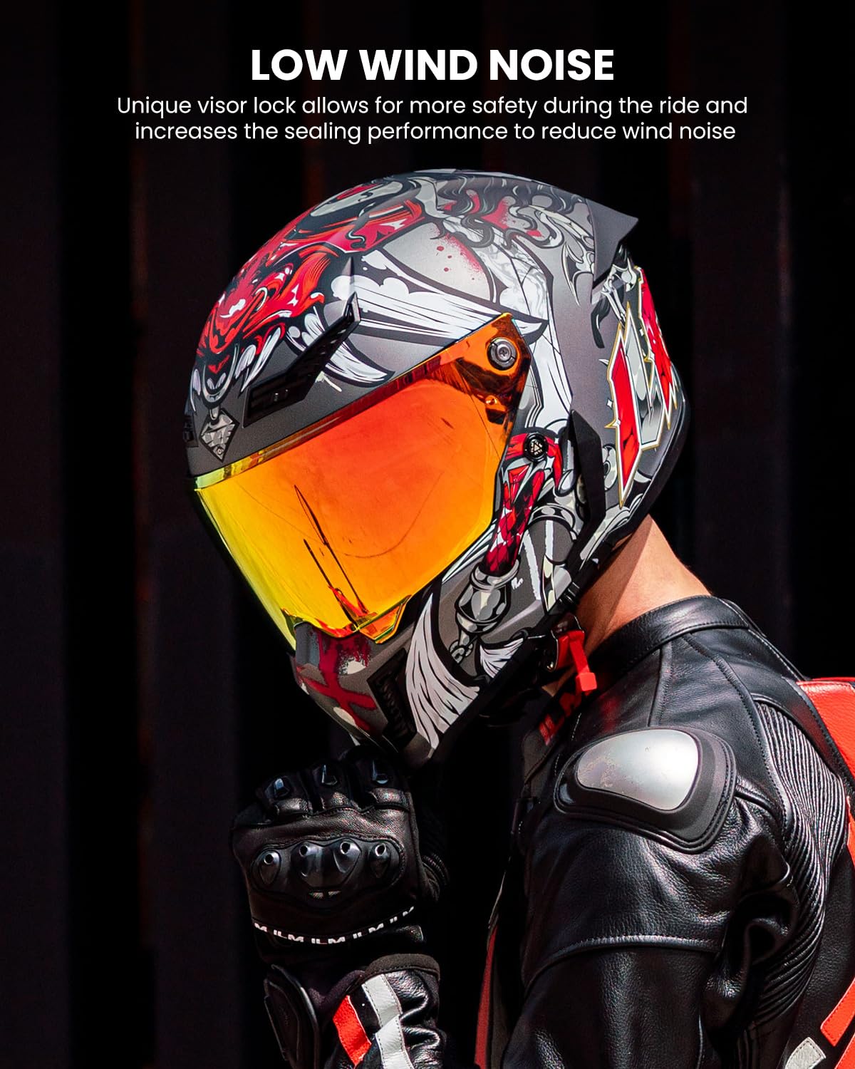 ILM MF509 inner tinted visor blocks sun glare during daytime rides.
