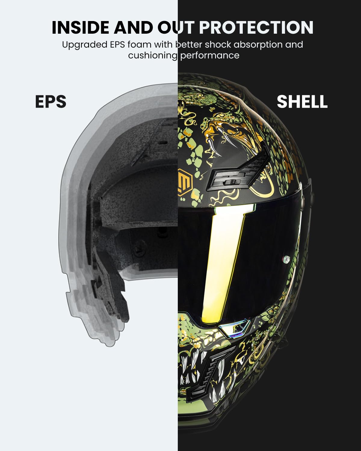 ILM MF509 Mythology Gold helmet ventilation design improves airflow