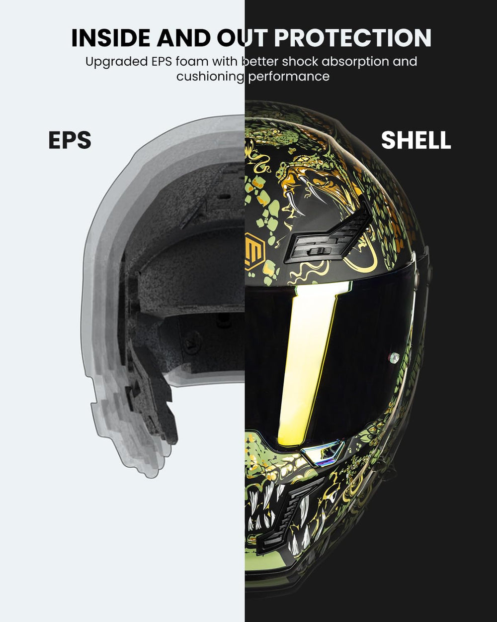 ILM MF509 Mythology Gold helmet ventilation design improves airflow