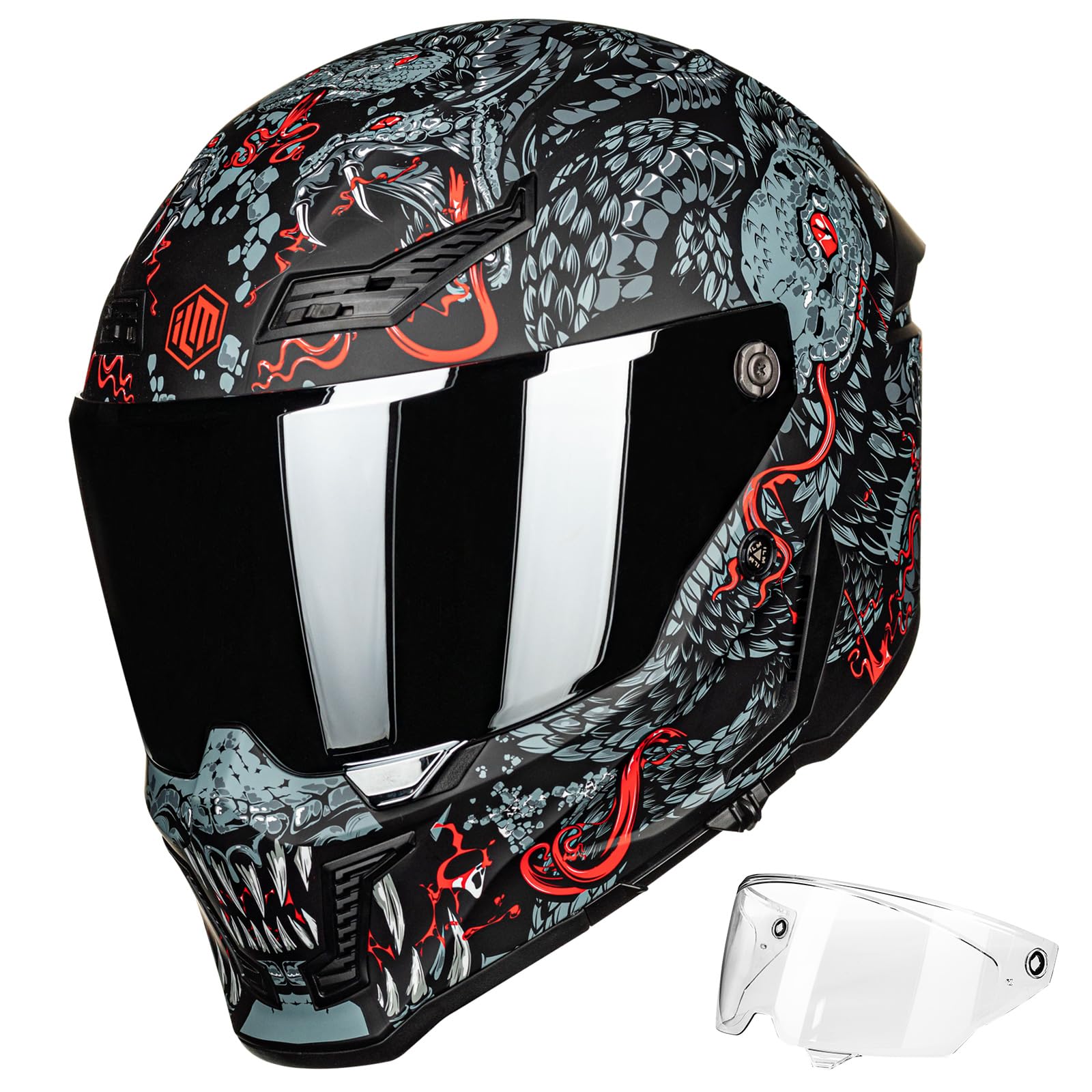 ILM MF509 Mythology Red front view helmet for daily riding comfort.