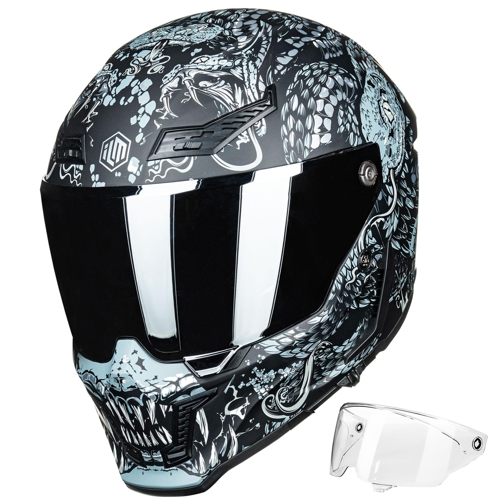 ILM MF509 Mythology Silver XL front view, lightweight shell for daily riding.