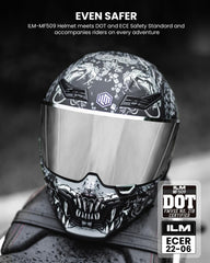 ILM MF509 Mythology Silver XL side view, aerodynamic shape for street riding.