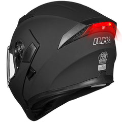 ILM motorcycle dual visor helmet matte black front view highlighting a comfortable secure fit for daily commuting
