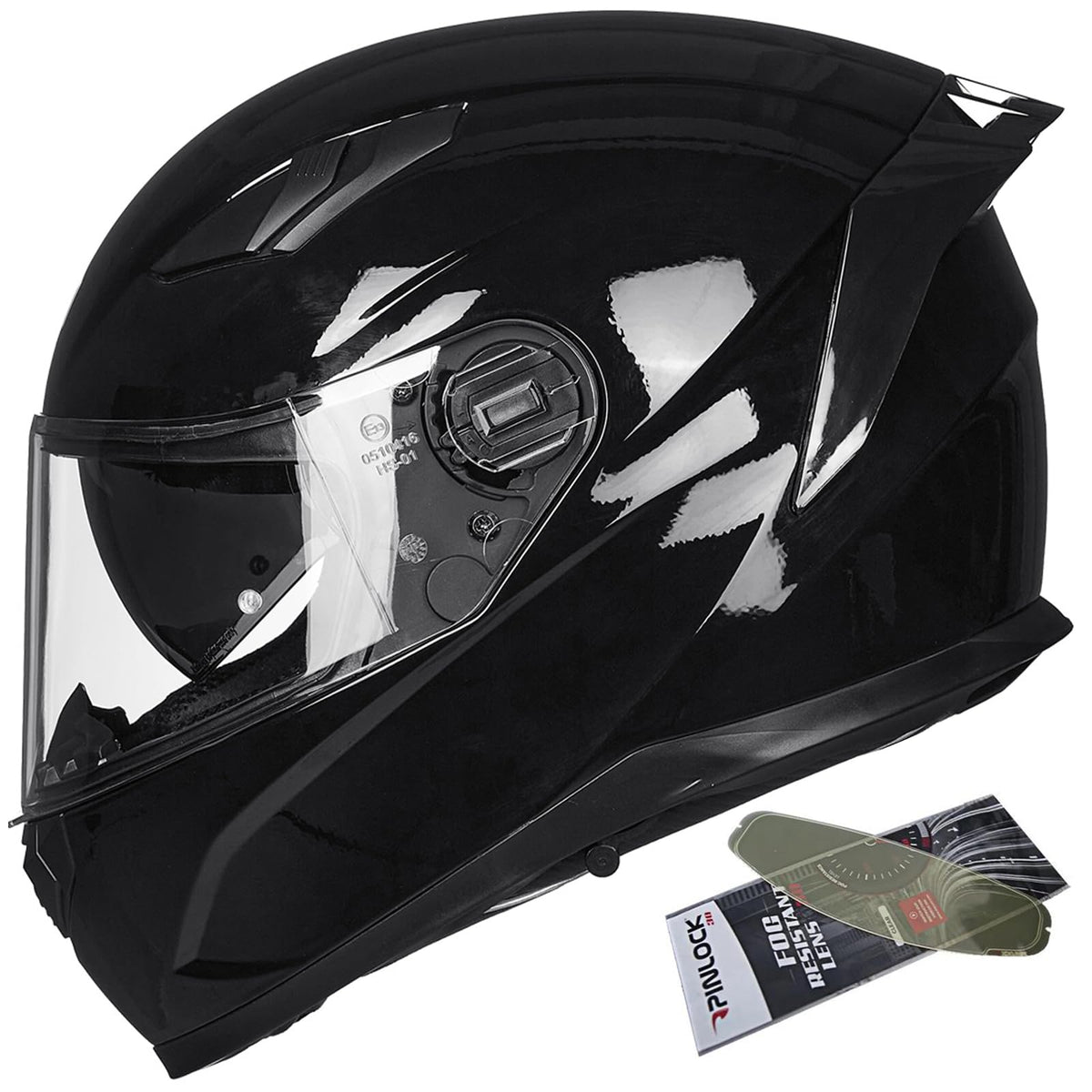 ILM full-face helmet with anti-fog Pinlock front view for clear winter riding.