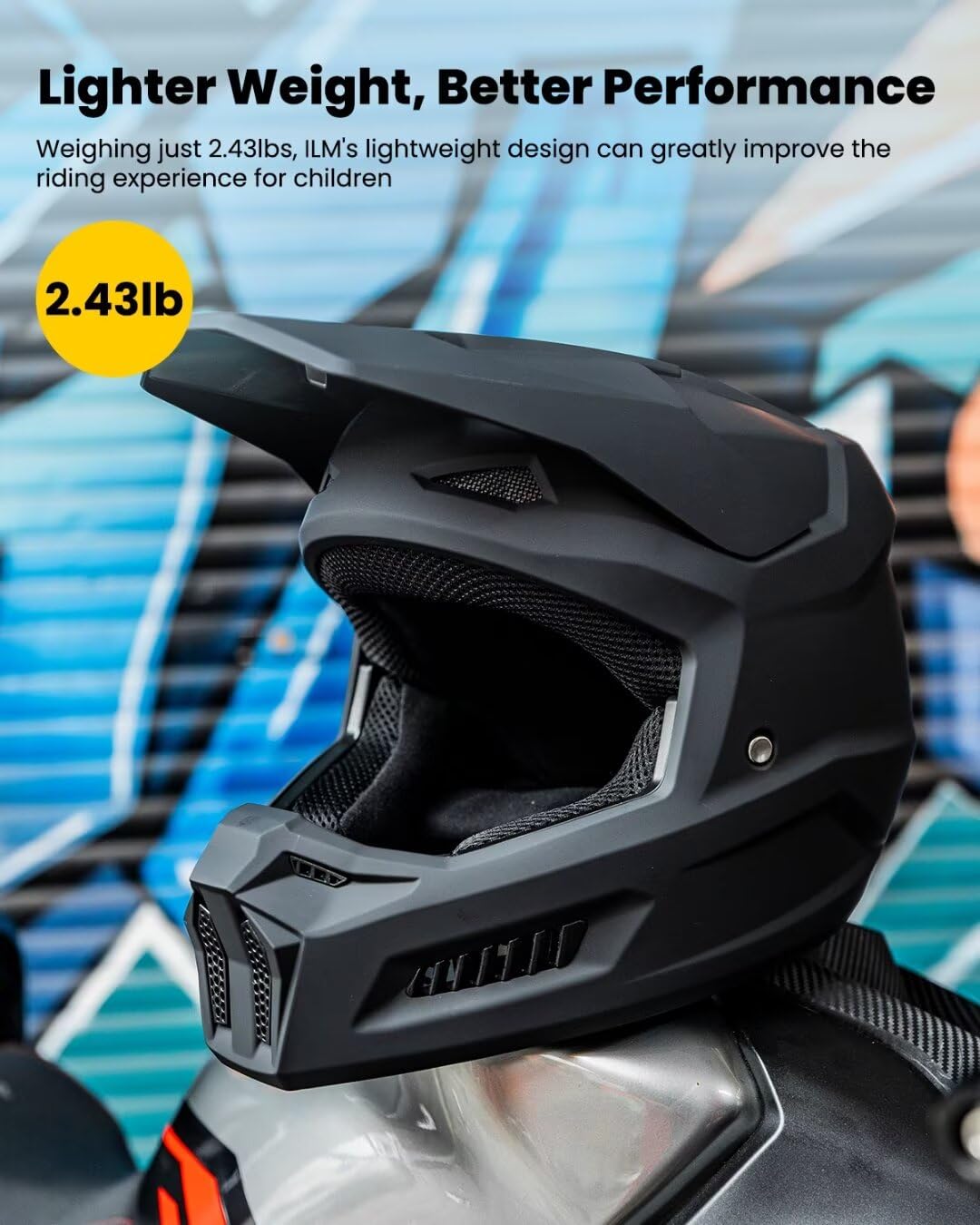 ILM MT601Y vented helmet promoting airflow during active dirt bike sessions