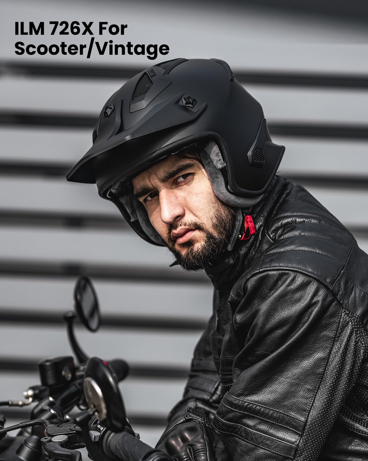 ILM 726X open face helmet fits both men and women riders.