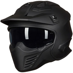 ILM Open Face Helmet front view in matte black highlighting aerodynamic profile