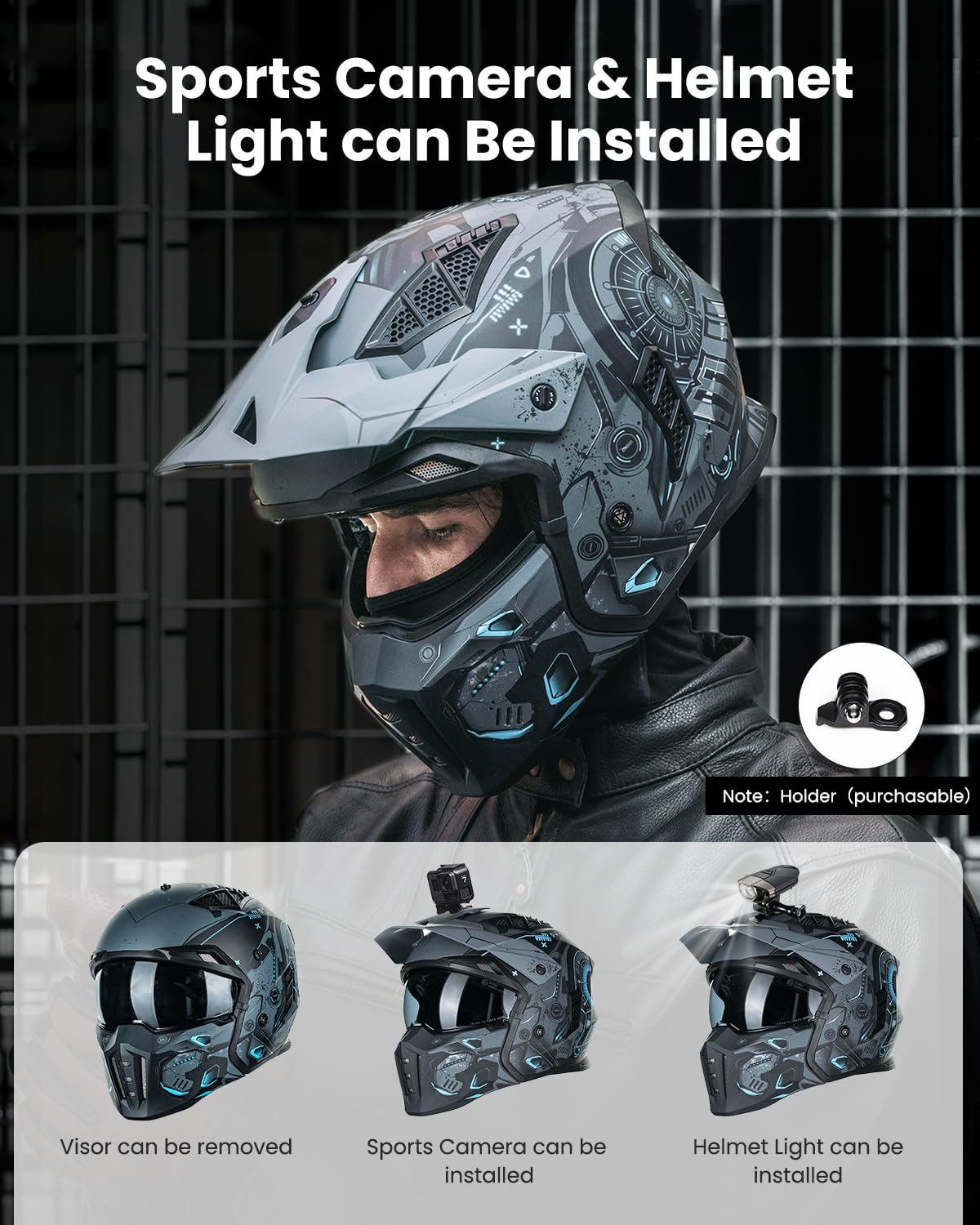 ILM open-face helmet nine-vent system keeps riders cool on long trips.