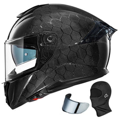 ILM 861C snake-effect carbon fiber helmet shell for lightweight protection on the road