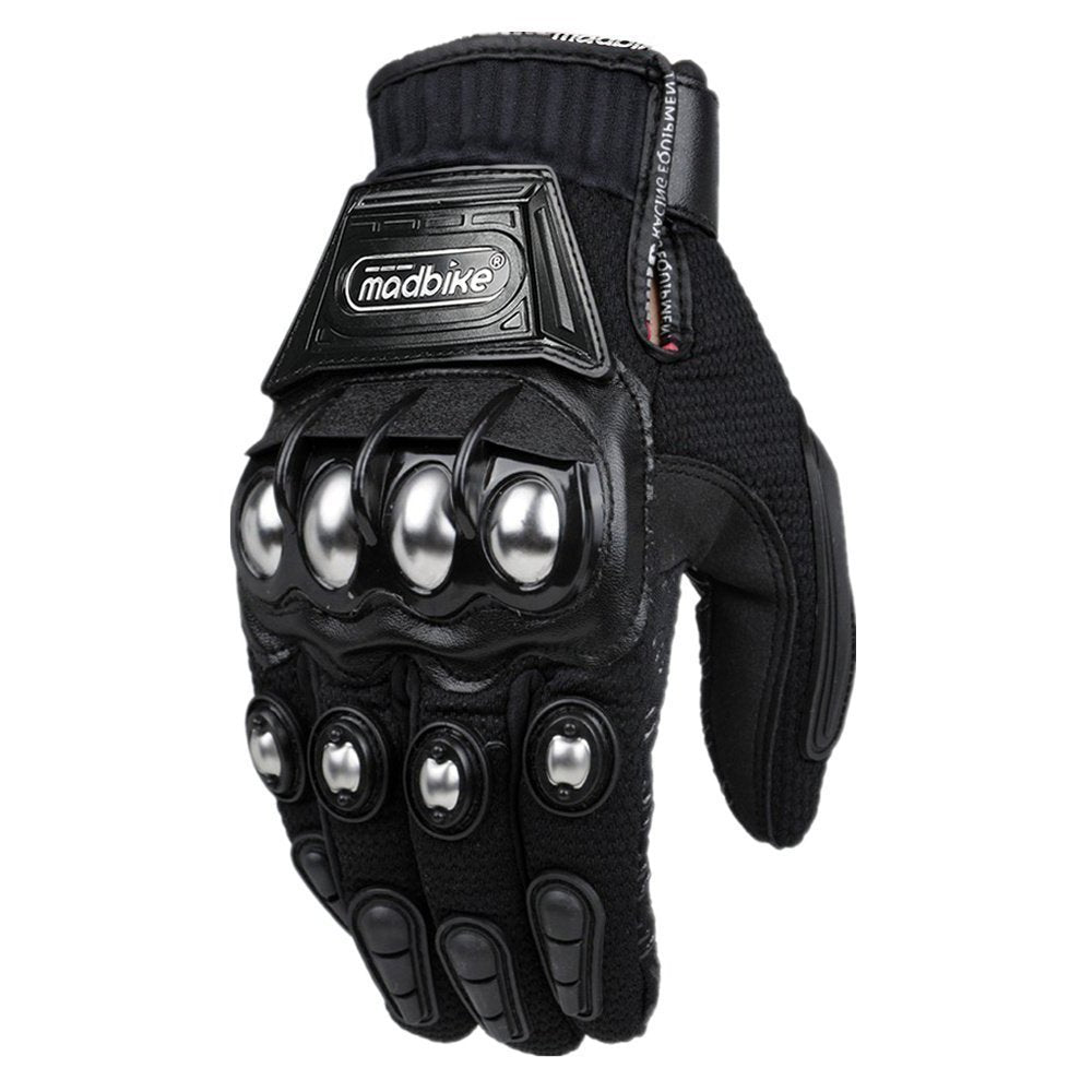 ILM Steel Knuckle Glove on handlebar for secure grip and protection.