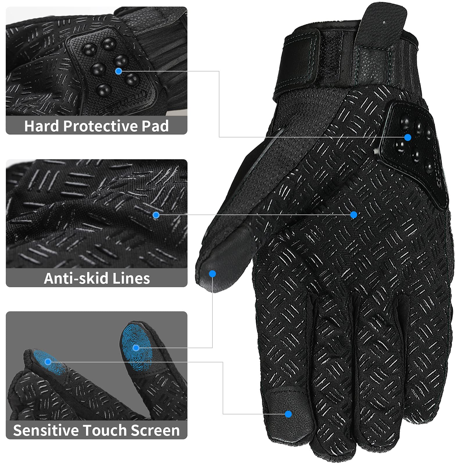 ILM Steel Knuckle gloves palm detail highlights non-slip grip for better control.