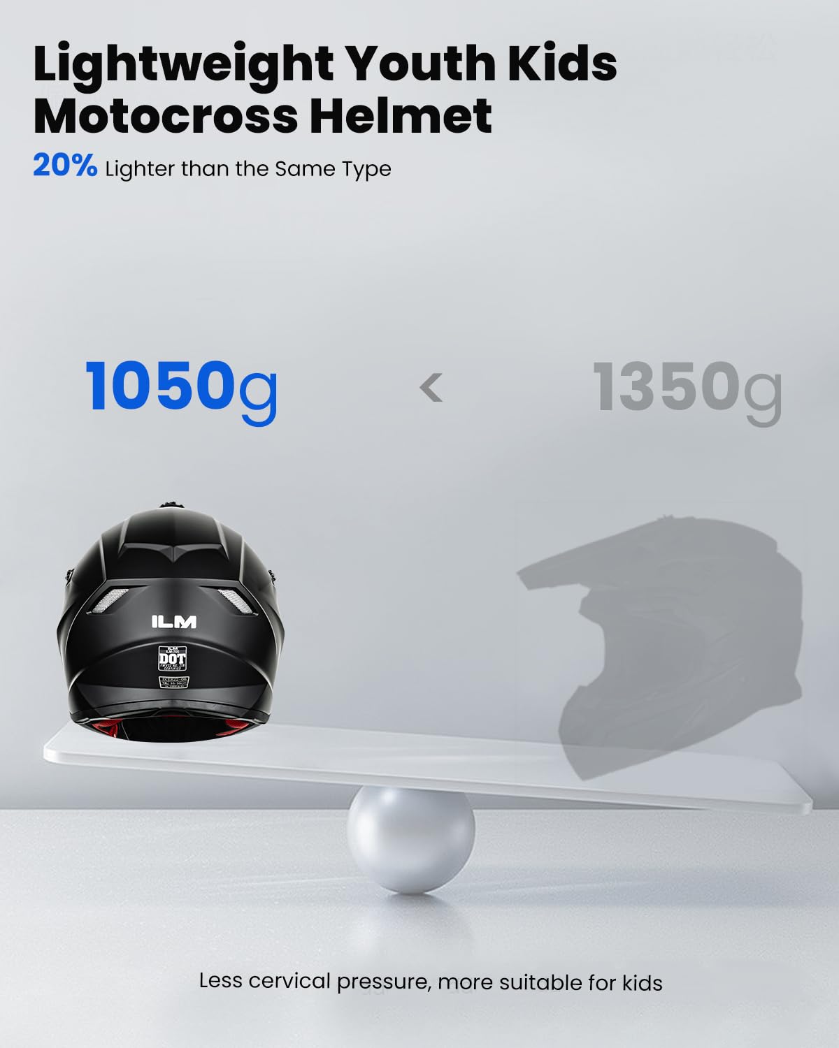 ILM youth helmet with DOT and ECE badges signals dual certifications.