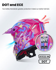 ILM Youth ATV Helmet Starlight Pony side view, dual-certification for confident riding.