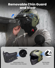 ILM Z302 army green open-face helmet side view highlighting lightweight design