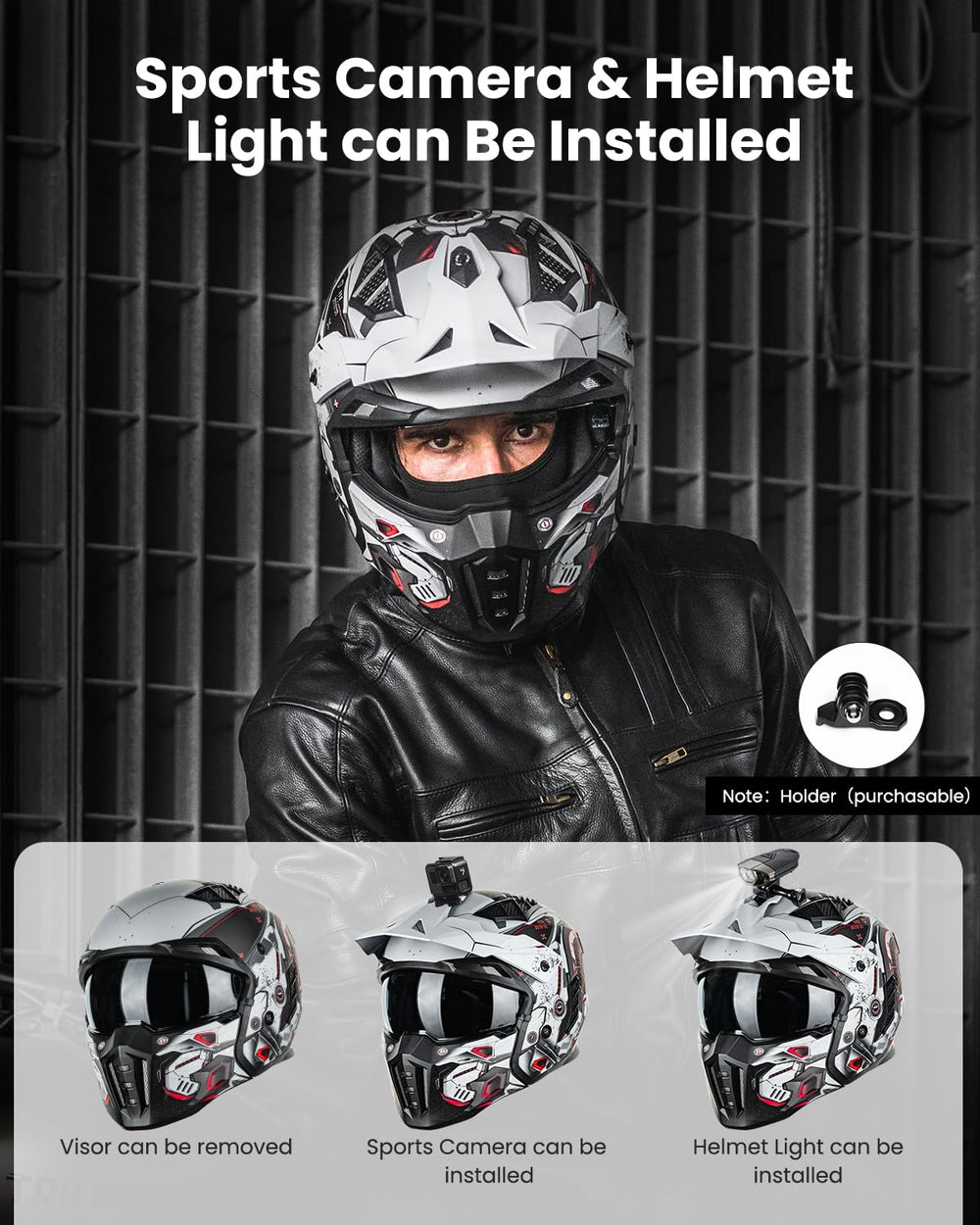 ILM Z302 open-face helmet camera mount enables action filming on the go.