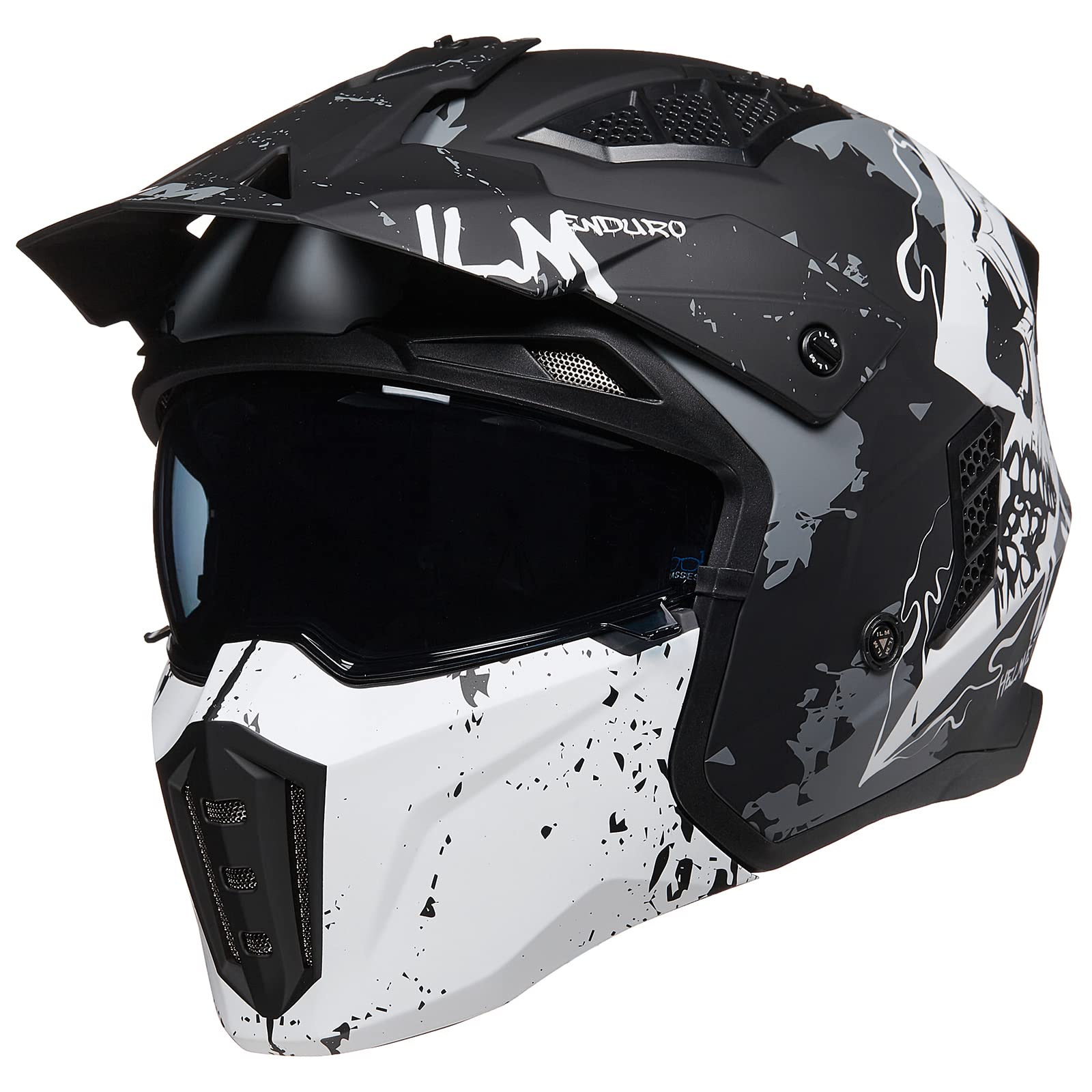 ILM Z302 open-face helmet front view with protective shell.