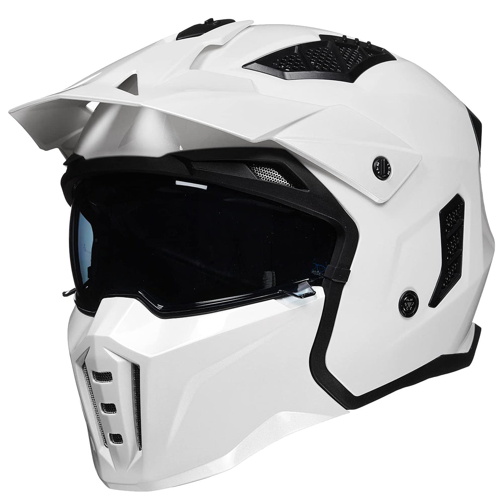 ILM Z302 open-face helmet white front view for safe city rides