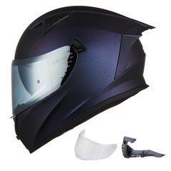 ILM Z501 chameleon purple helmet, front view, showing bold color and aerodynamic shape.