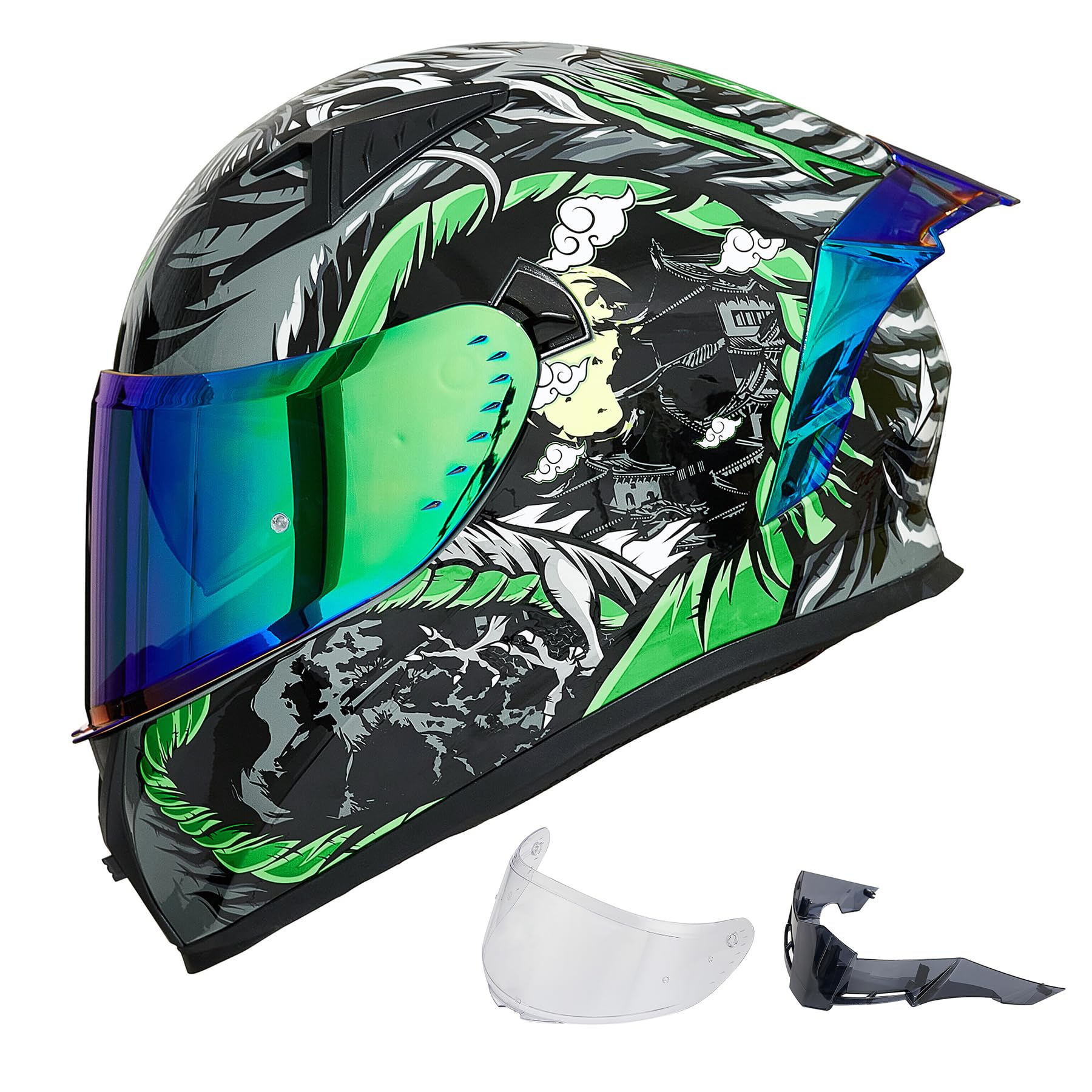 ILM Z501 full-face helmet with pinlock clear visor for clear visibility at speed.