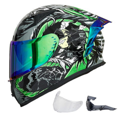 ILM Z501 full-face helmet with pinlock clear visor for clear visibility at speed.
