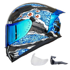 ILM Z501 manta blue helmet front view for street riding comfort and protection