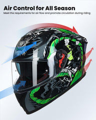 ILM Z501 visor lock system keeps visor secure during fast rides.