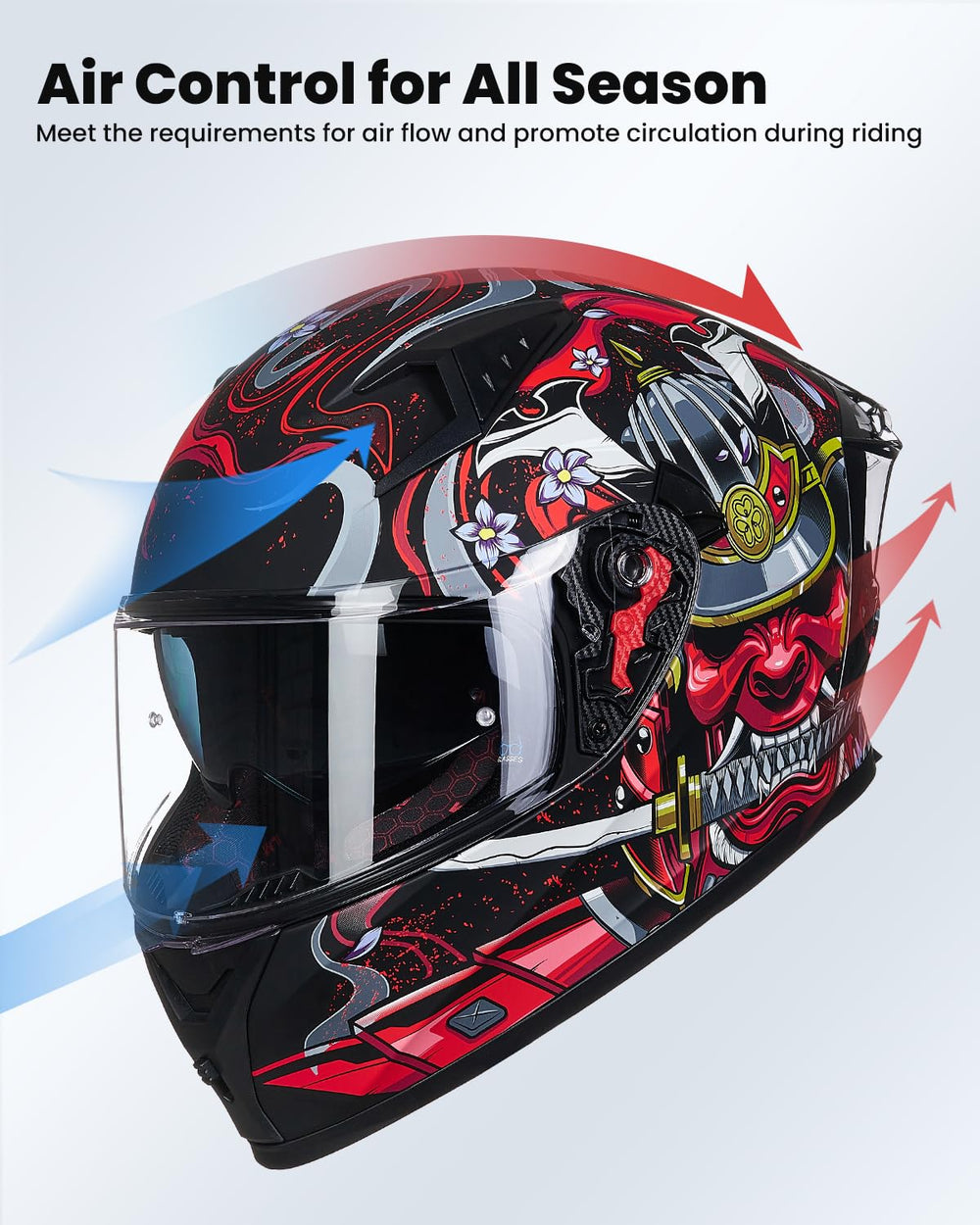ILM Z501 mirrored visor front view reduces glare on sunny days.