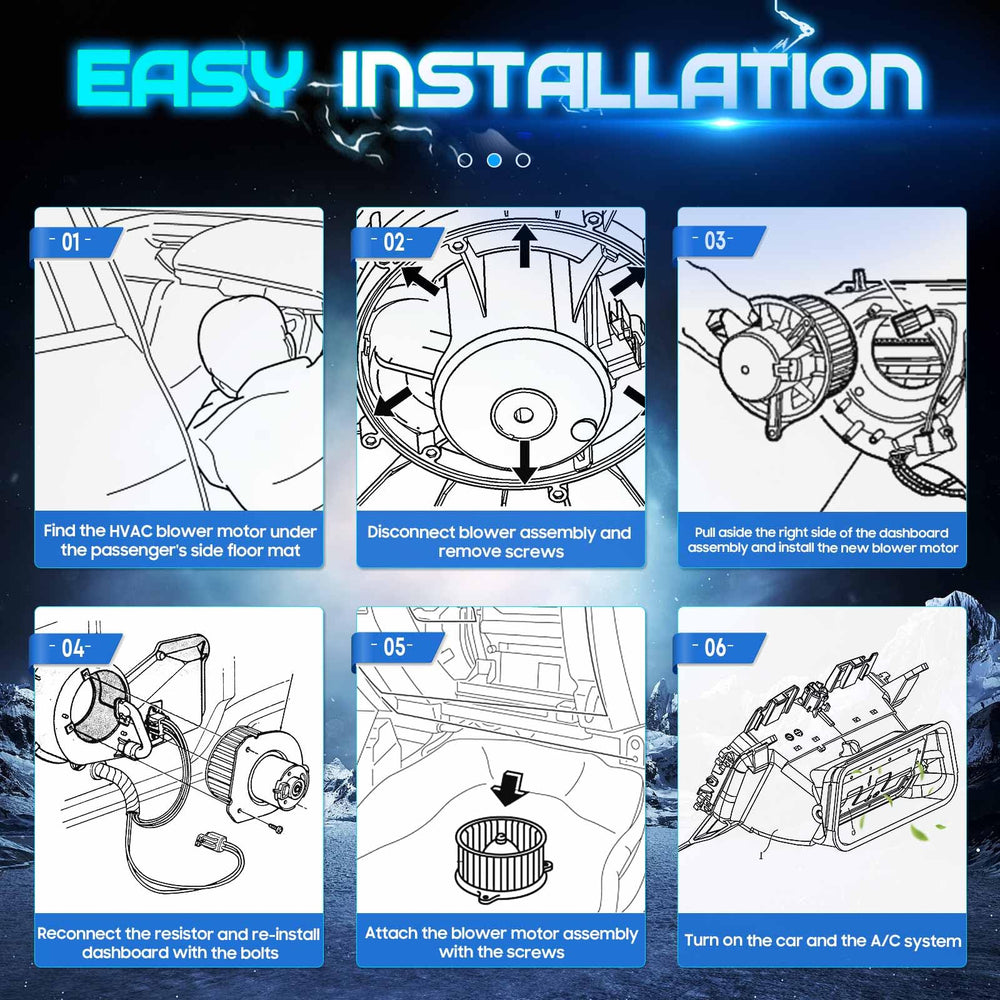 Ilonpa AC blower motor installation steps guide for quick setup.