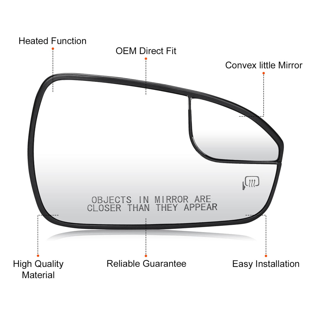 ILONPA DS7Z17K707B part-number verified mirror glass for correct fit.