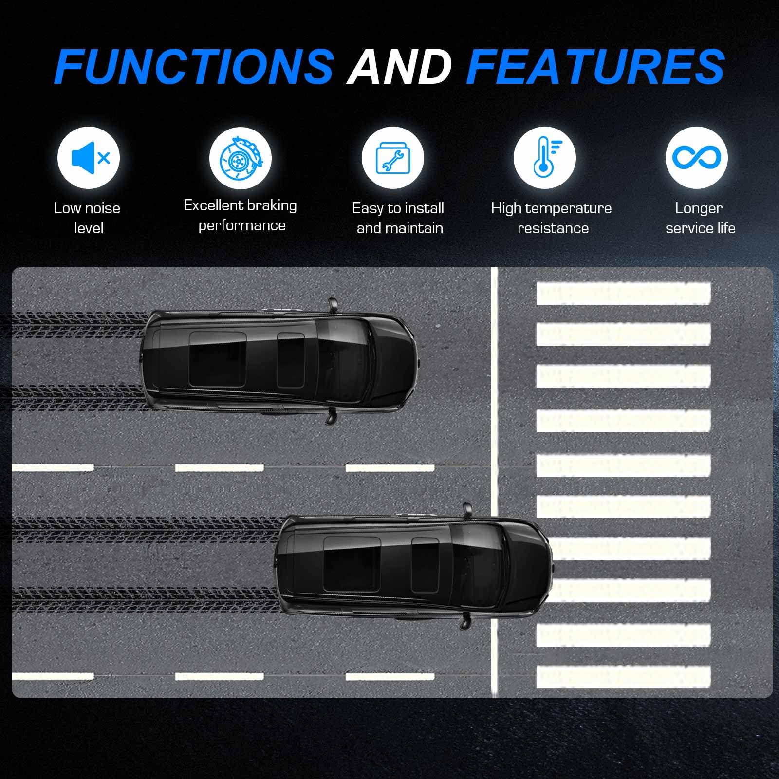 ILONPA brake pads with hardware included for easy installation on US models