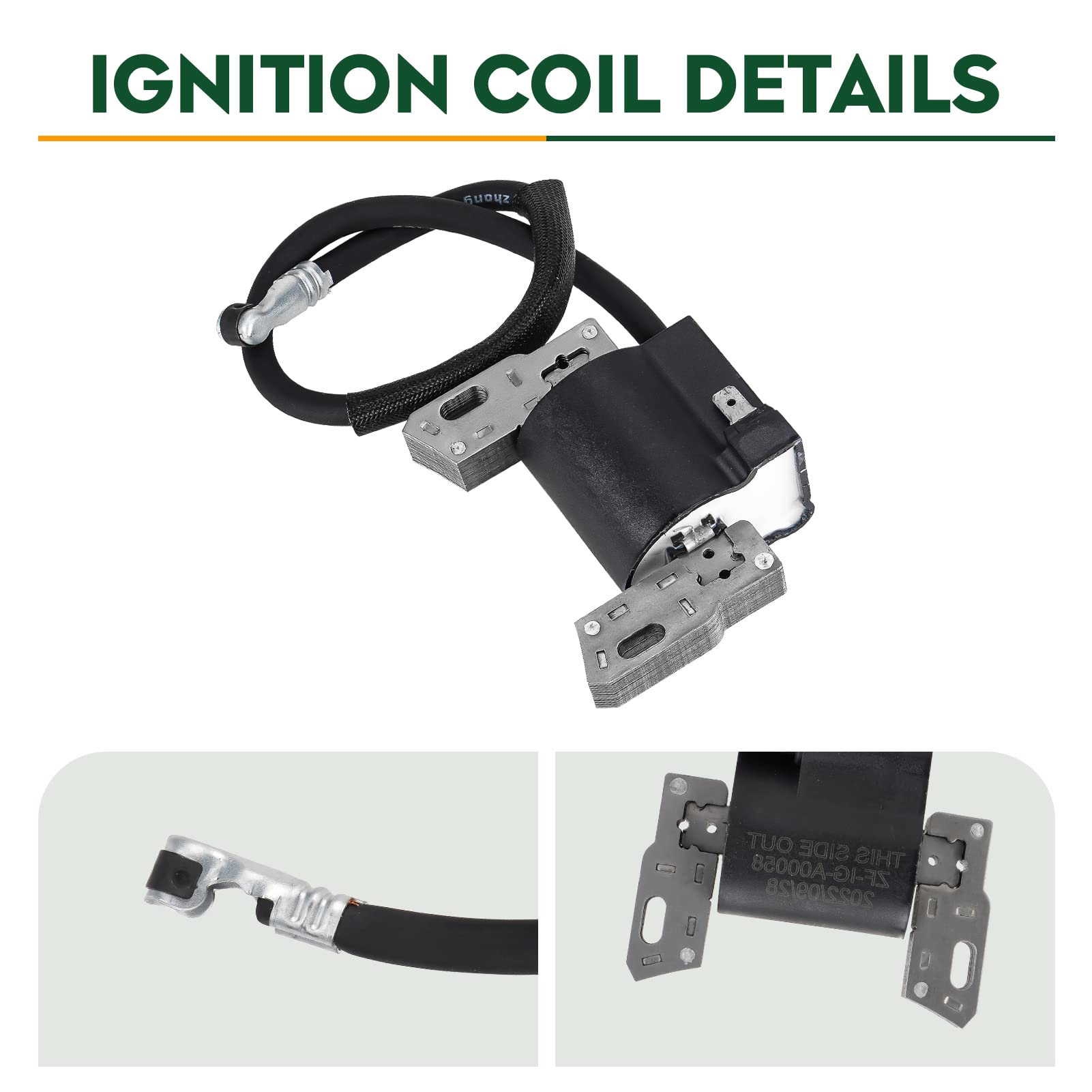 ILONPA ignition coil for Briggs & Stratton 60100/80200 series ensures steady ignition timing.