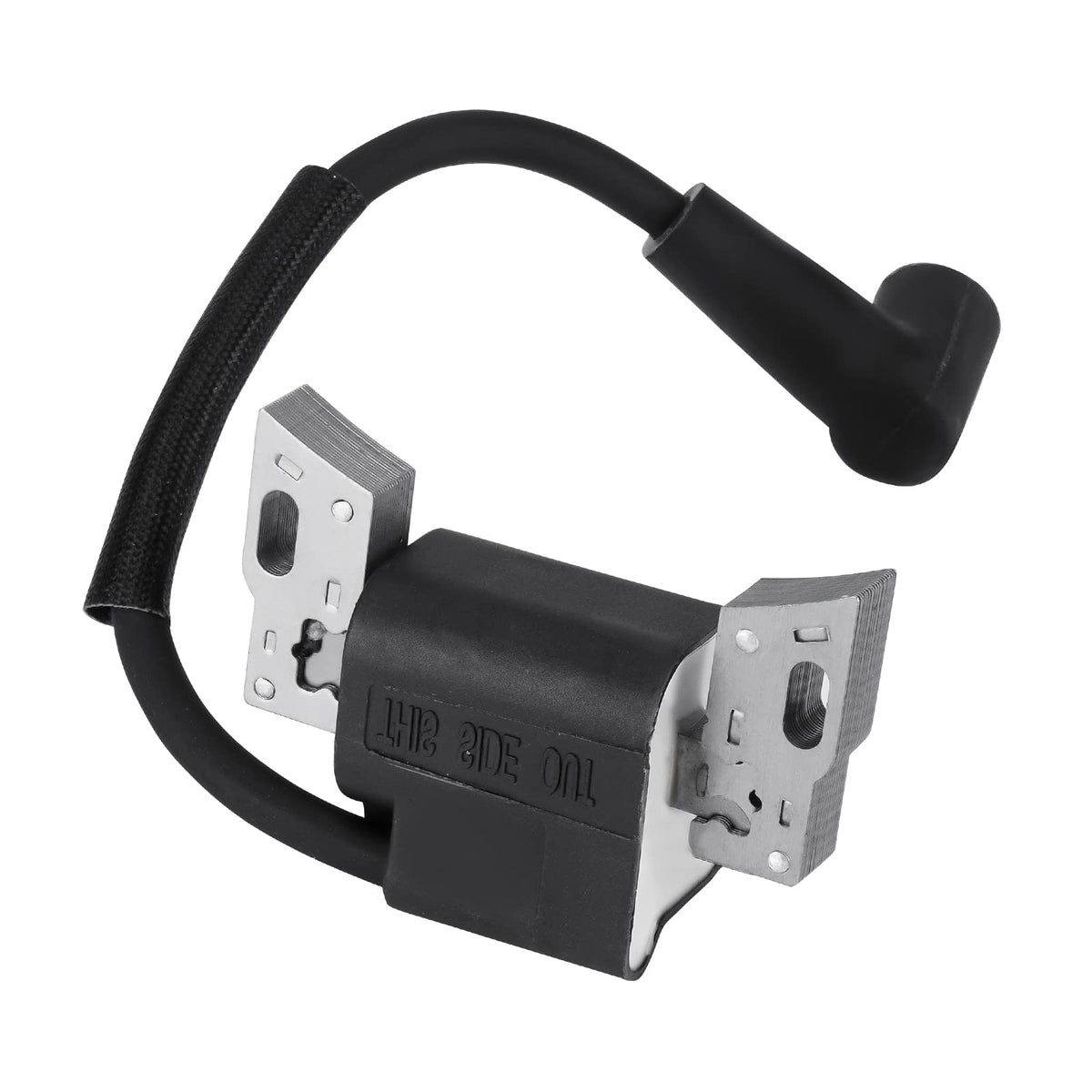 ILONPA ignition coil closeup with durable housing for Briggs & Stratton engines.