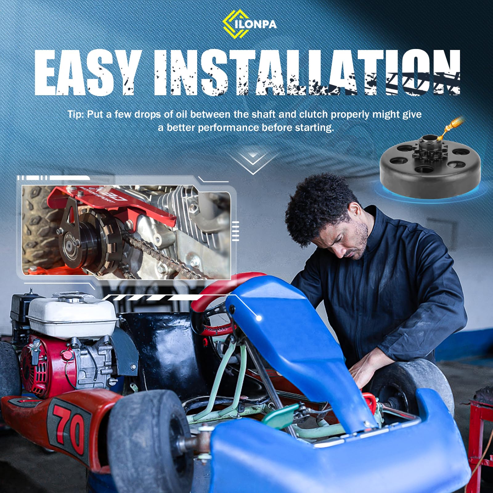 ILONPA installation and break-in guide for proper clutch seating.