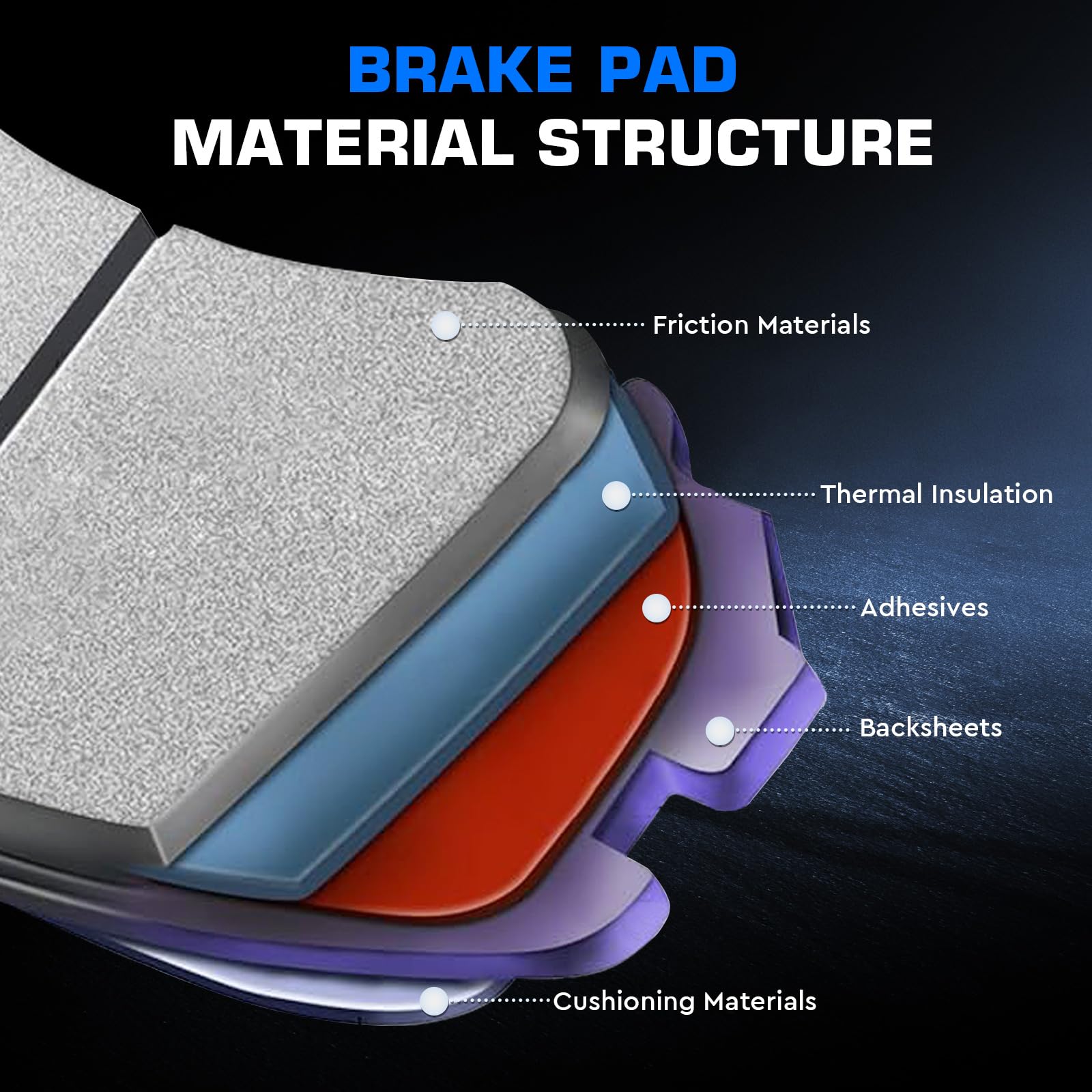 ILONPA rear ceramic brake pads for Honda S2000—smooth stops and reduced fade.