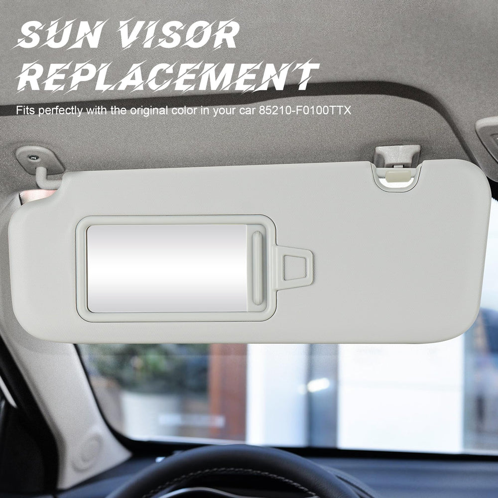 ILONPA sun visor fabric and ABS plastic material close-up