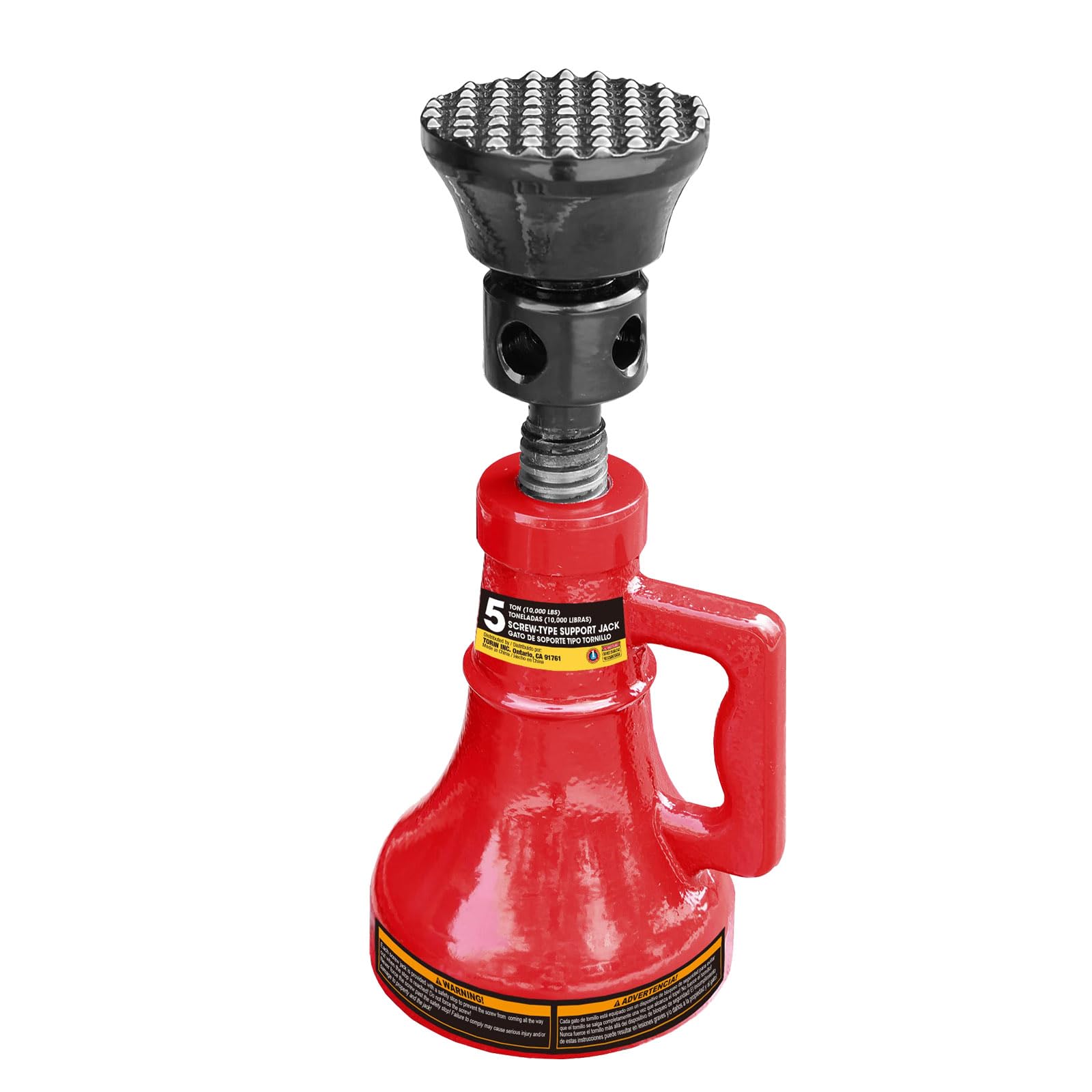 Jack Boss 5 Ton (10,000 LBs) Professional Car Support Screw Jack for House Construction Bridge Stabilization, Red