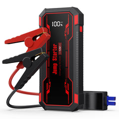 Car Jump Starter 6000A Car Battery Jump Starter Portable,12V Battery Jumper Starter Portable(10.0L Gas/8.0L Diesel),LCD Display Jump Box Jump Starter Battery Pack with Jumper Cables & Flashlight-Red