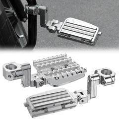 KEMIMOTO CNC Aluminum Highway Pegs with Expandable Heel Rests – 1.25-inch Engine Guard Compatible