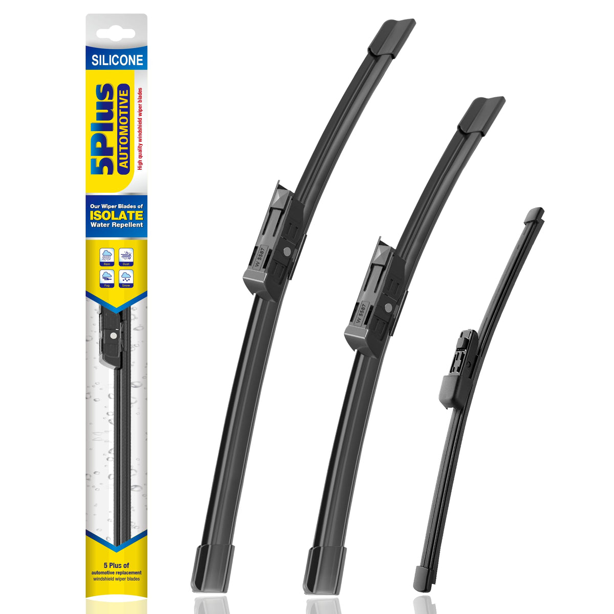 5 PLUS® Silicone Windshield Wipers Replacement for 2018-2024 VW Volkswagen Atlas Wiper Blades(Set of 3),Automotive Replacement Windshield Wiper Blades For My Car-26"/22"/11"