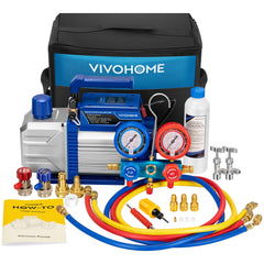VIVOHOME vacuum pump kit with 1/3 HP motor for efficient A/C evacuation