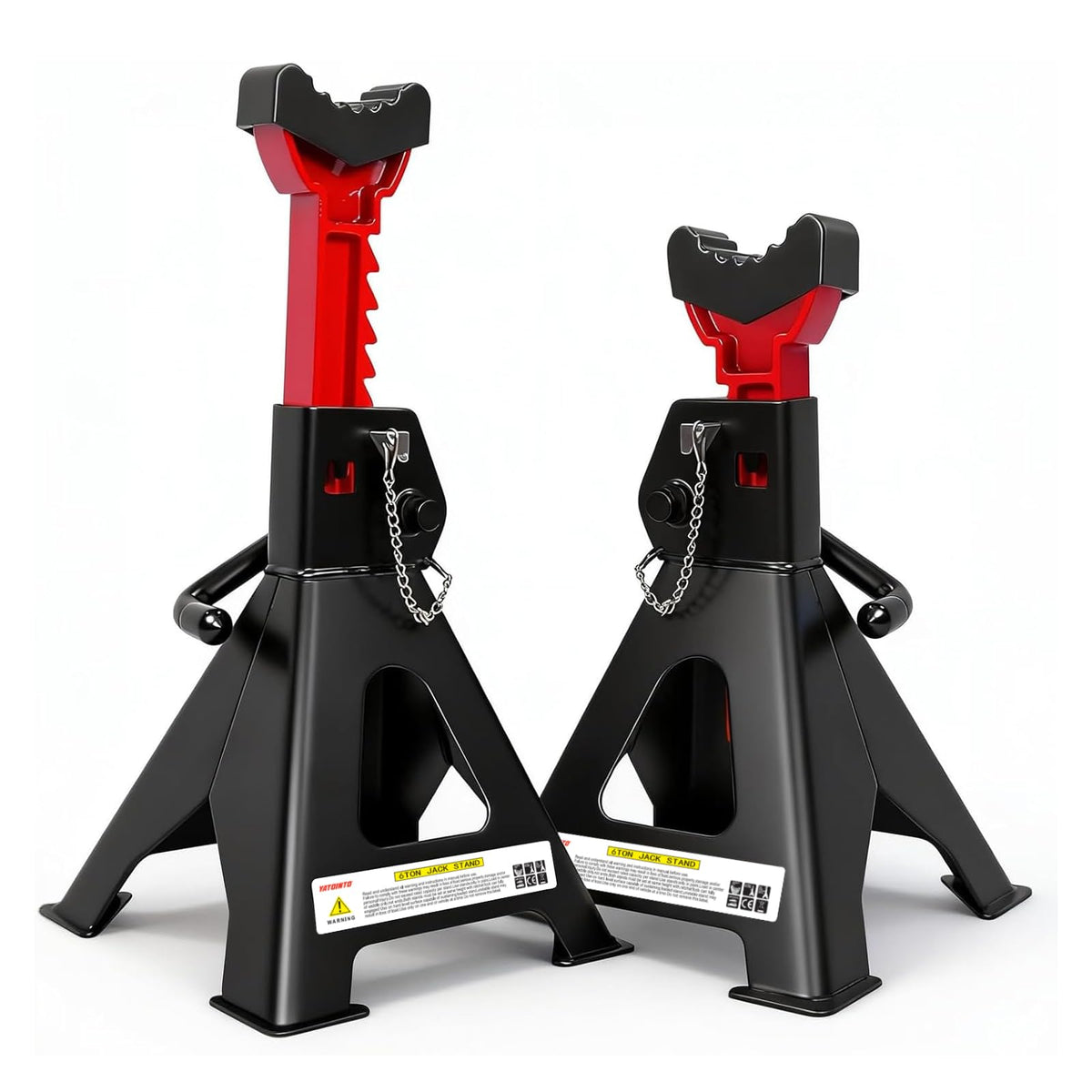 YATOINTO Jack Stands 3 Ton (6,600 LBs) with Double Pin Locking, Car Jack Stand 11.22"-16.54" Adjustable with Rubber Pads, Jack Stands for Trucks,Home,Garage, SUV, Pickup,Car,UTV/ATV,1 Pair