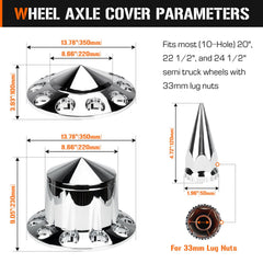Aeagle rear axle cover assembly with chrome-plated caps for durable hub protection