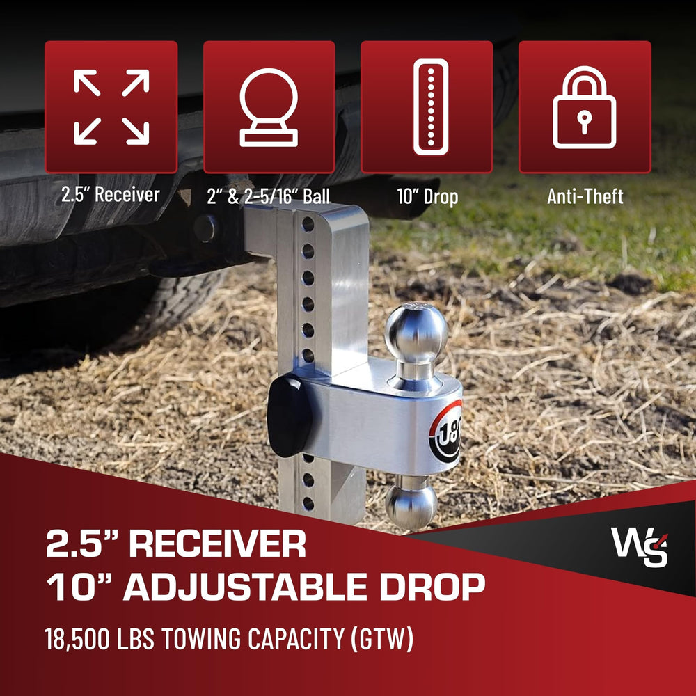 Weigh Safe CTB10-2.5-KA adjustable height demonstrates 1-inch increments