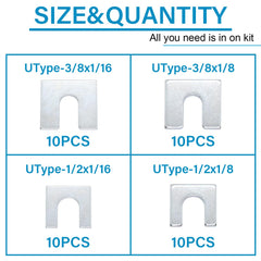 Easily 40pcs shim kit with 3/8-slot and 1/8-inch thickness for camber tuning.