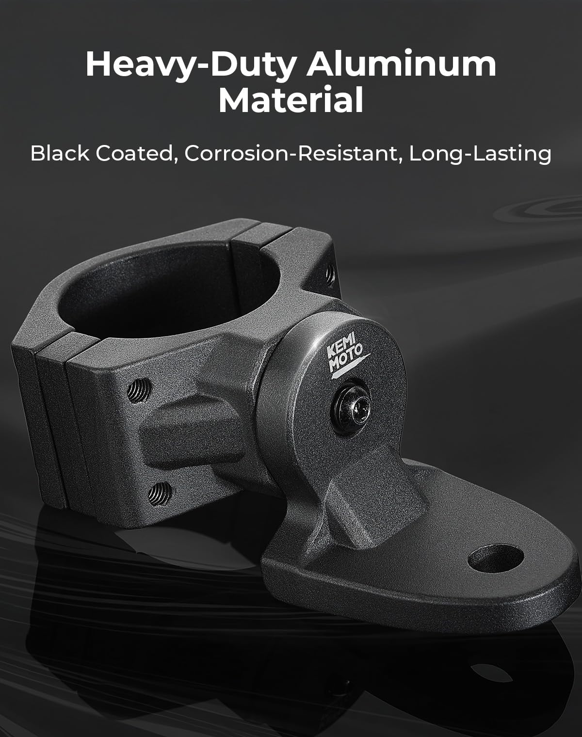 KEMIMOTO 1-PC UTV Whip Mount Flag Light Bracket for 1.75–2 in Roll Bars | Polaris RZR, Maverick X3, Commander
