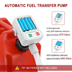 KTIPERN Automatic Gas Can Pump Battery Operated, Auto-Stop Sensor-3.2GPM，51'' Extra Long Hose, Portable Fuel Transfer Pump for Oil, Diesels, Gasoline(Note: Batteries and red oil drum not included)